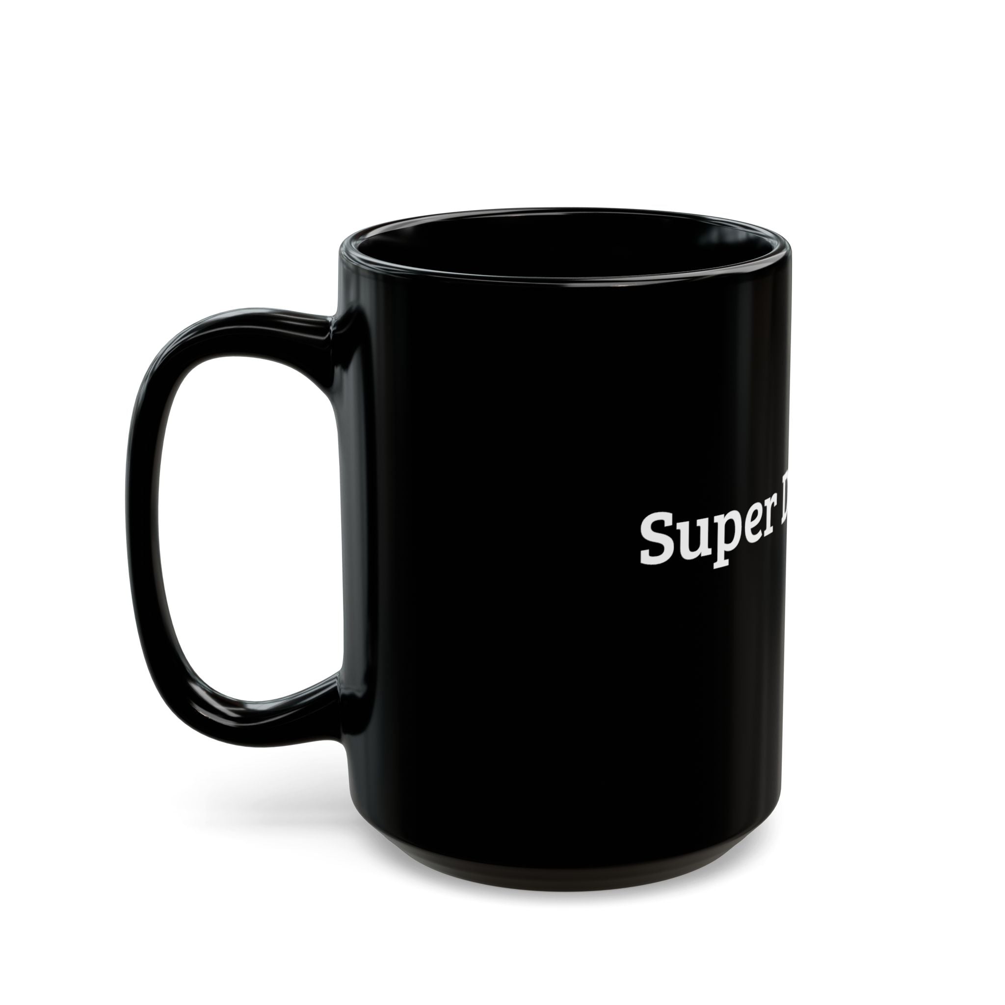 Super Don't Care Black Mug - Minimalistic Mug