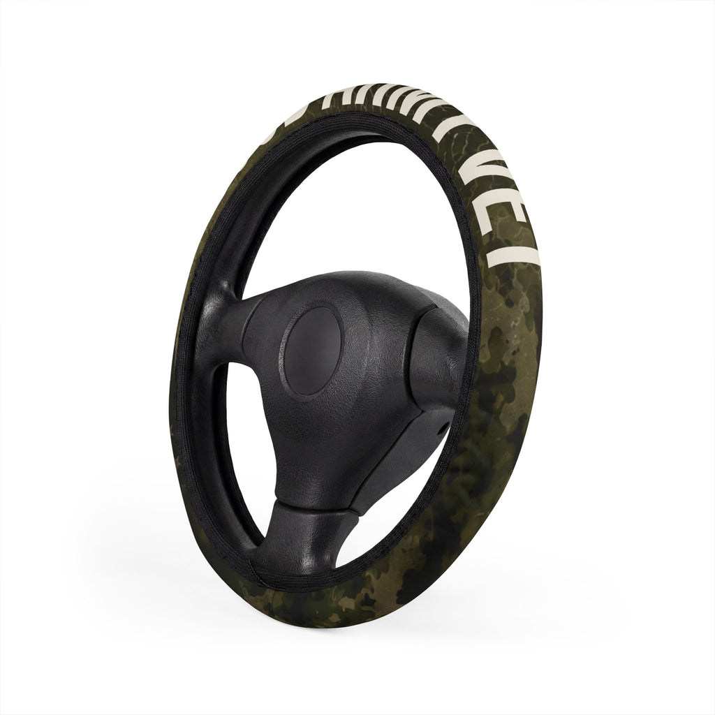 Patriotic Camo Steering Wheel Cover | Army Veteran Style Military Interior Accessory