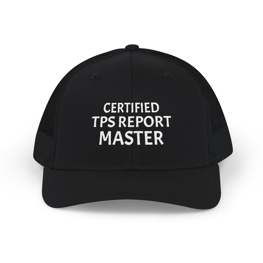 Certified TPS Report Master Trucker Cap – Funny Office Humor Snapback