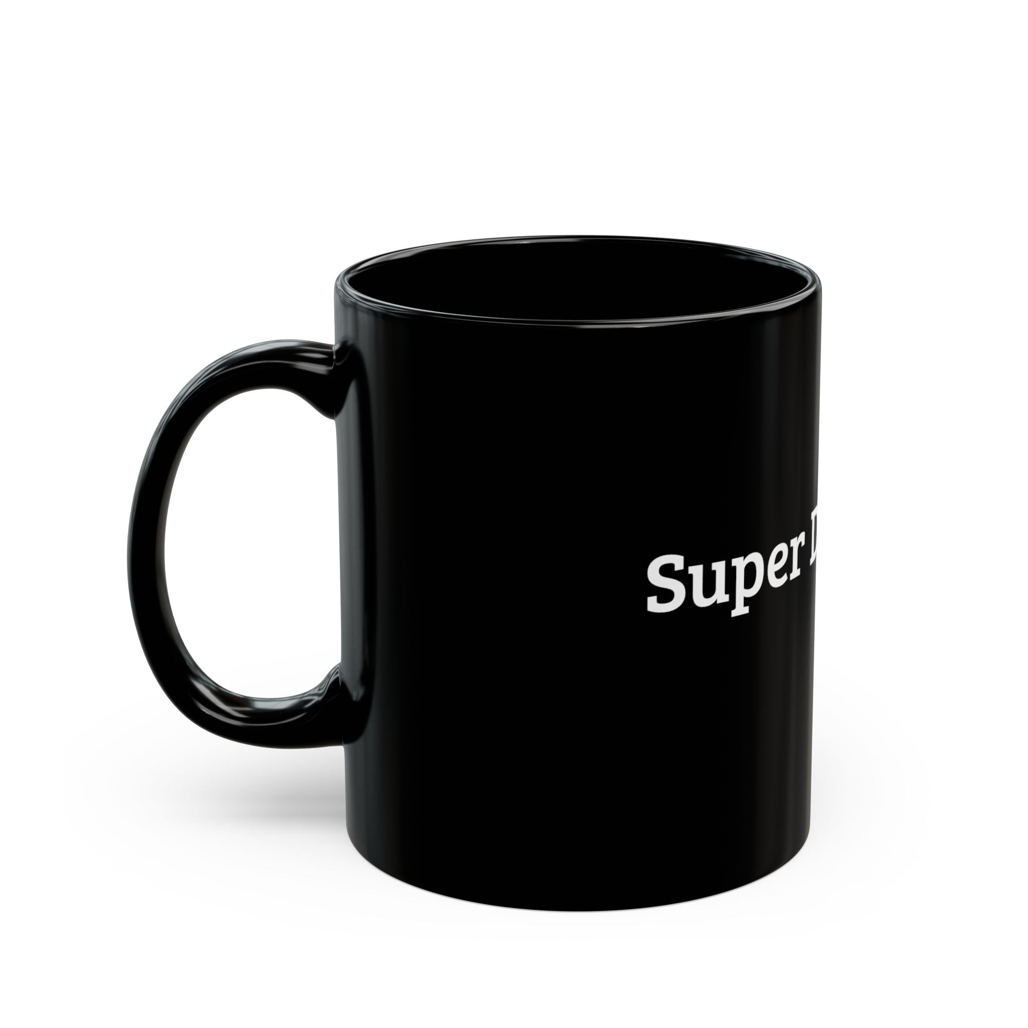 Super Don't Care Black Mug - Minimalistic Mug