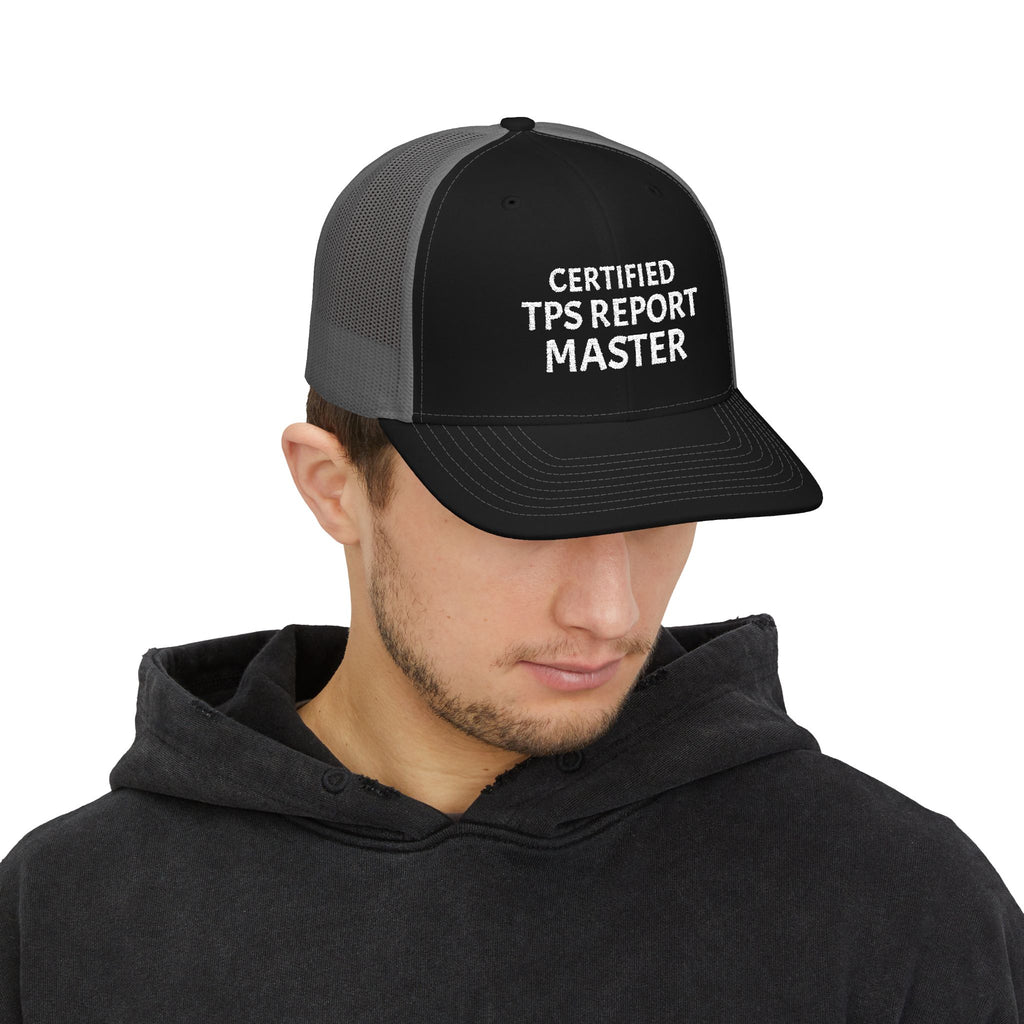 Certified TPS Report Master Trucker Cap – Funny Office Humor Snapback