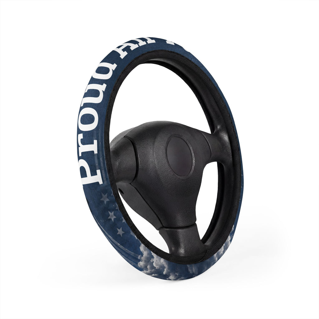 Patriotic Camo Steering Wheel Cover | Air Force Veteran Style Military Interior Accessory
