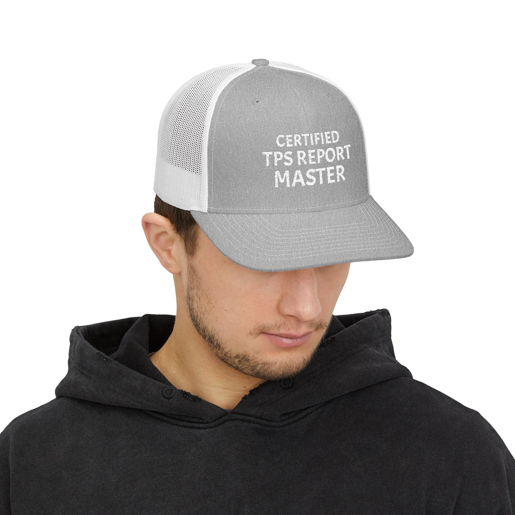 Certified TPS Report Master Trucker Cap – Funny Office Humor Snapback