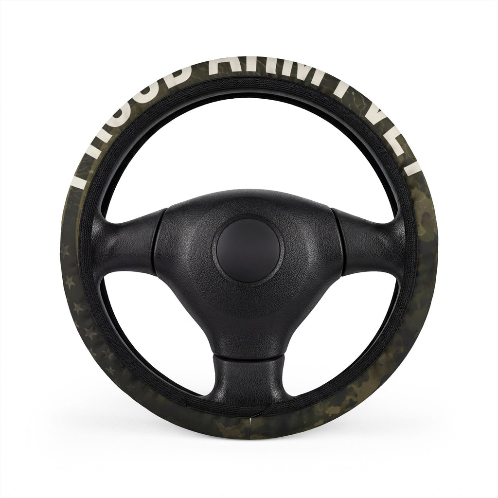 Patriotic Camo Steering Wheel Cover | Army Veteran Style Military Interior Accessory