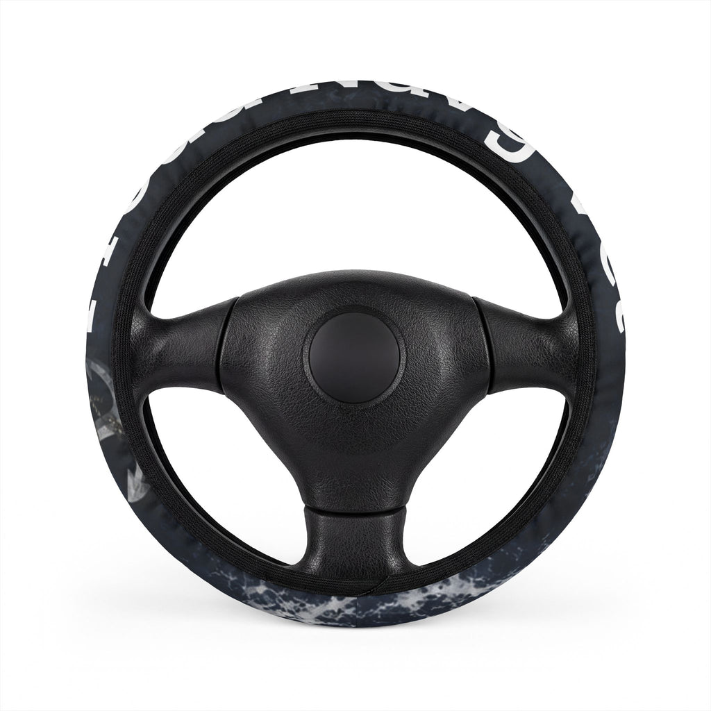 Patriotic Camo Steering Wheel Cover | Navy Veteran Style Military Interior Accessory