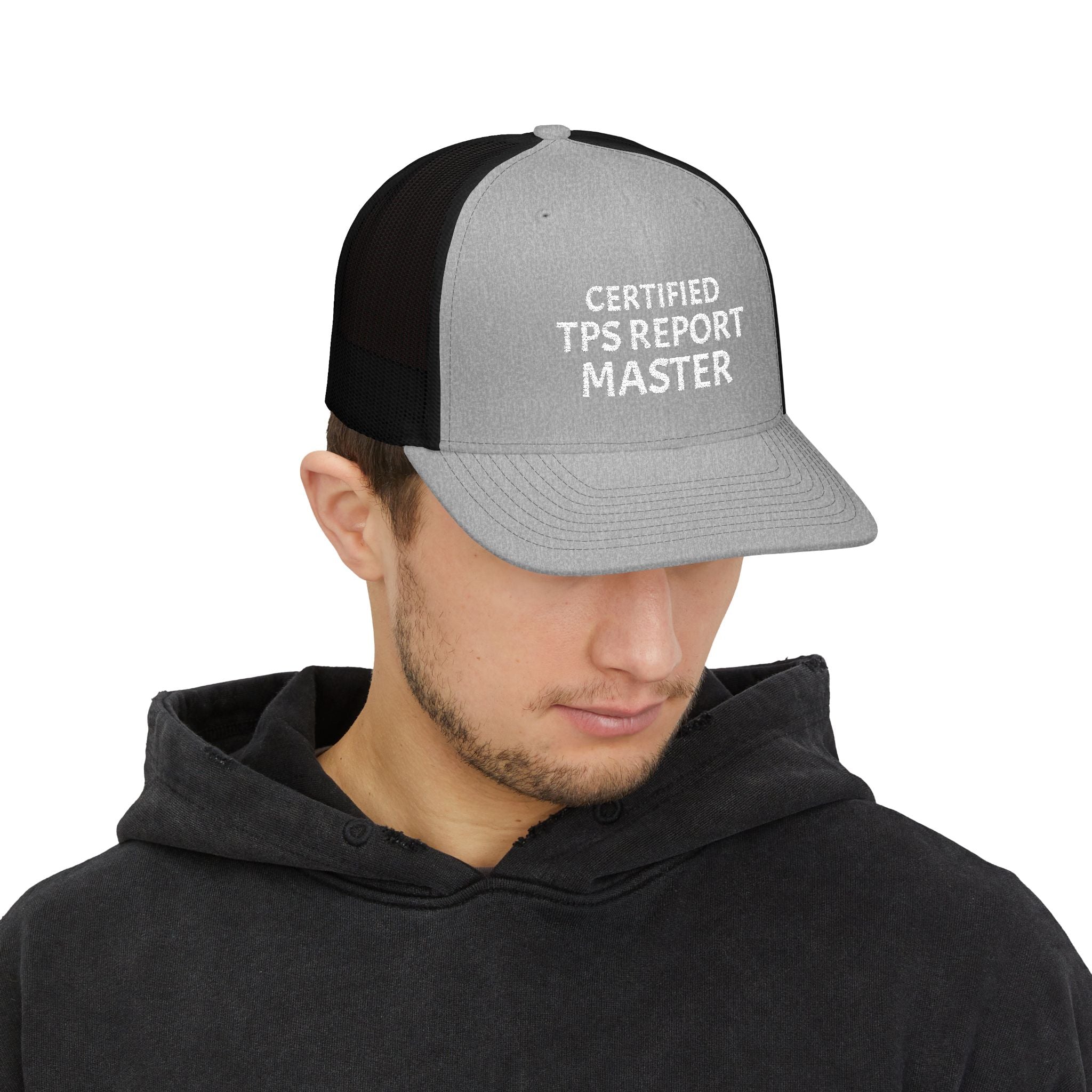Certified TPS Report Master Trucker Cap – Funny Office Humor Snapback