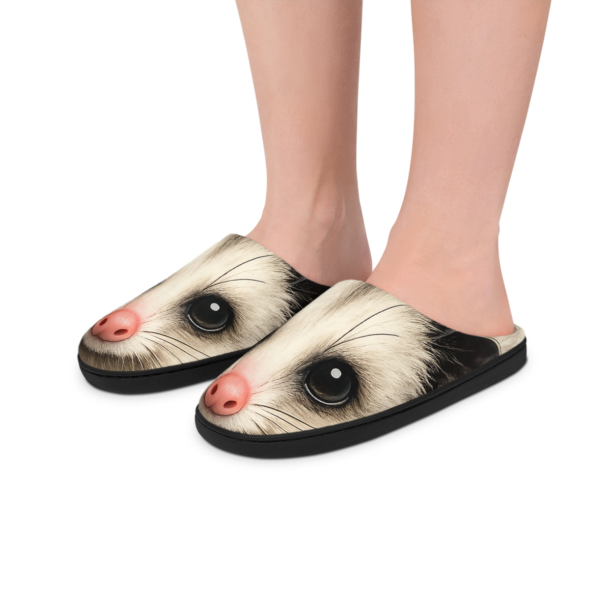 Opossum Staring Contest Cozy House Slippers