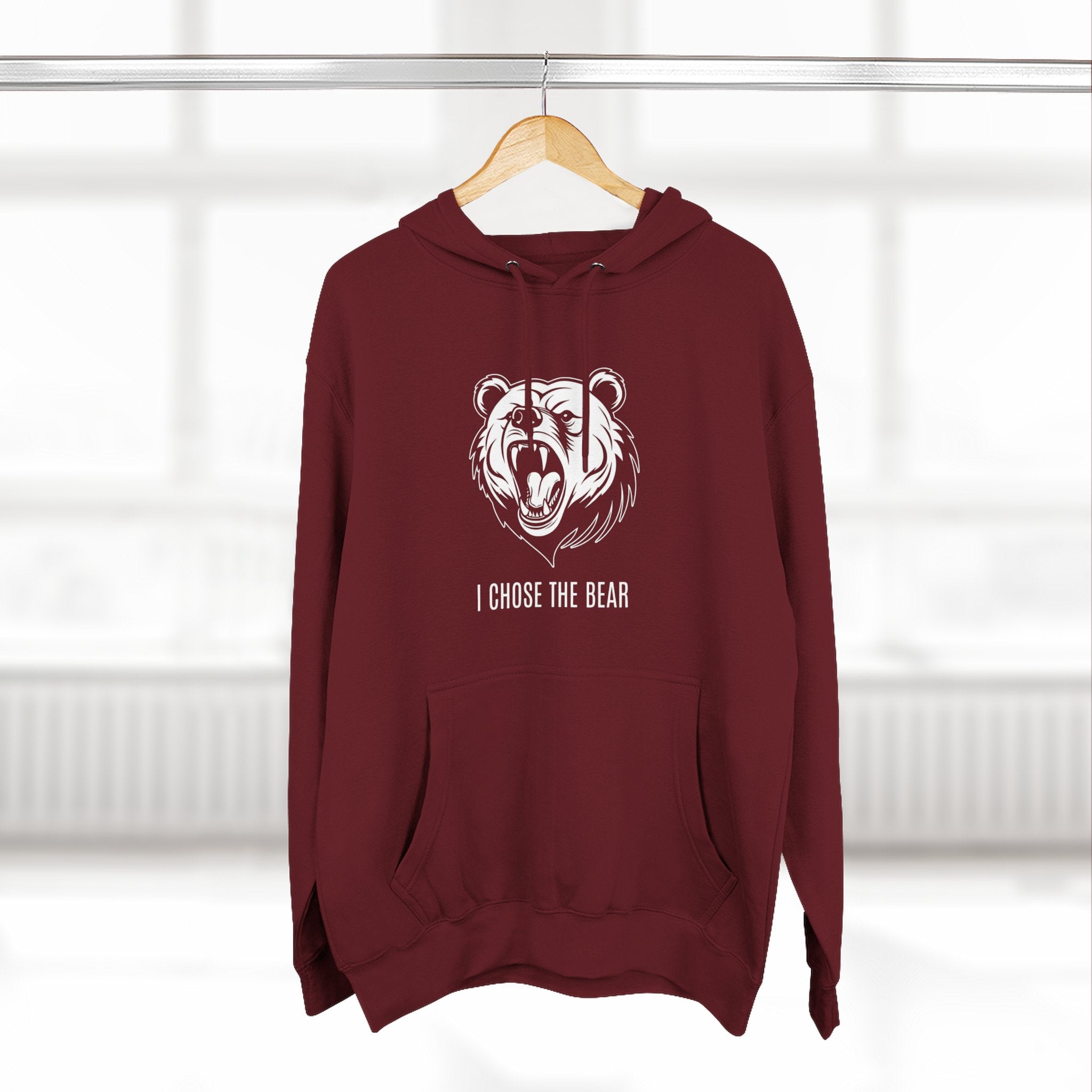 I Chose The Bear Hoodie - Roaring Streetwear Fleece Pullover