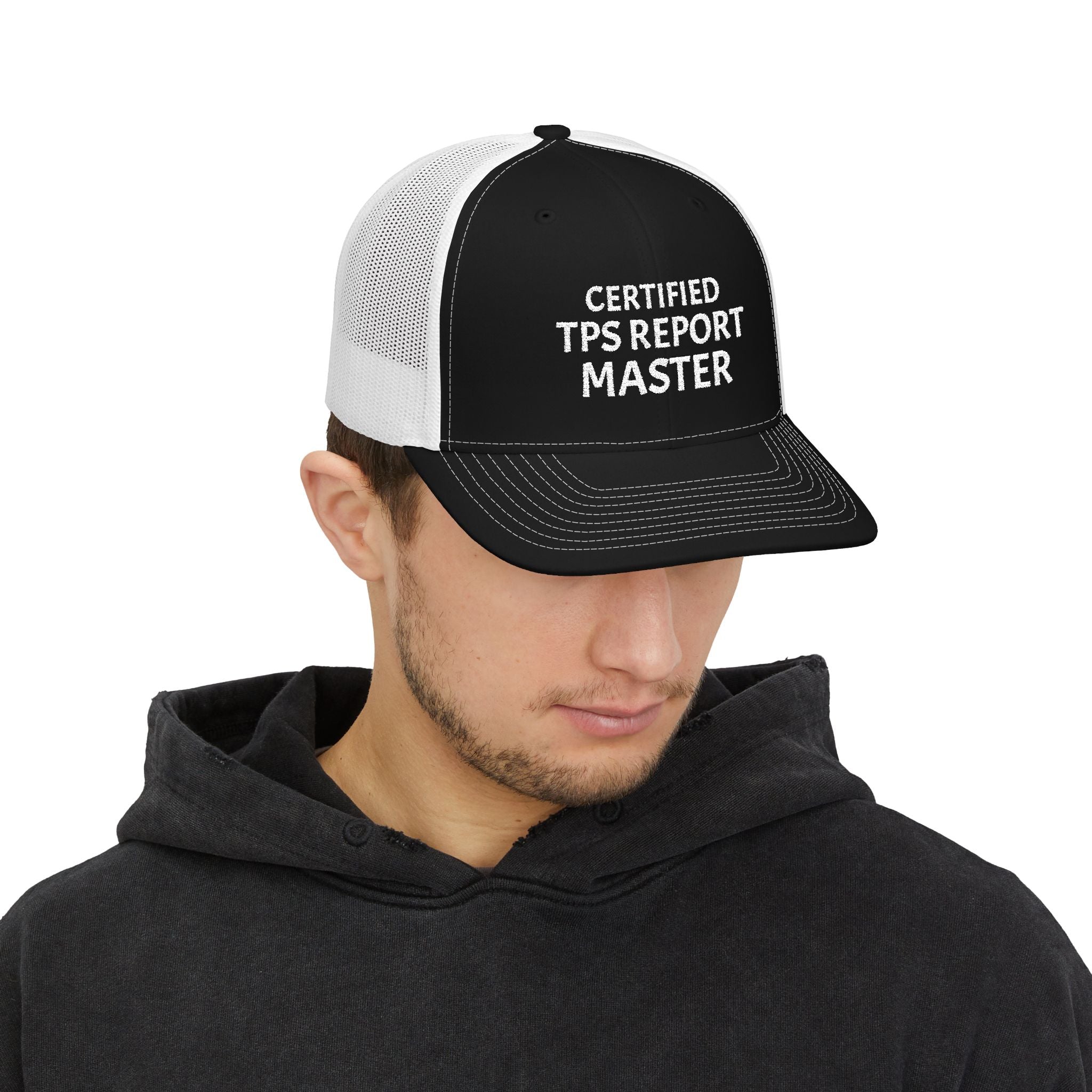 Certified TPS Report Master Trucker Cap – Funny Office Humor Snapback
