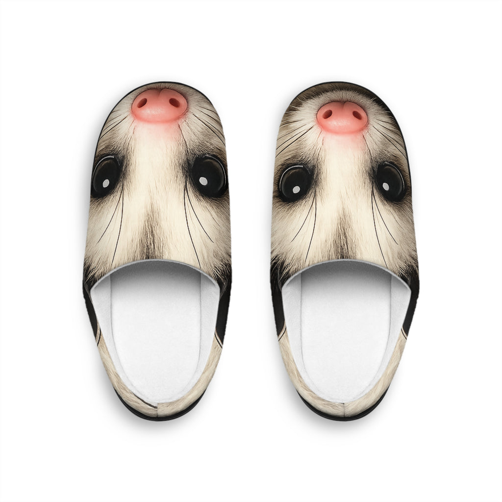 Opossum Staring Contest Cozy House Slippers