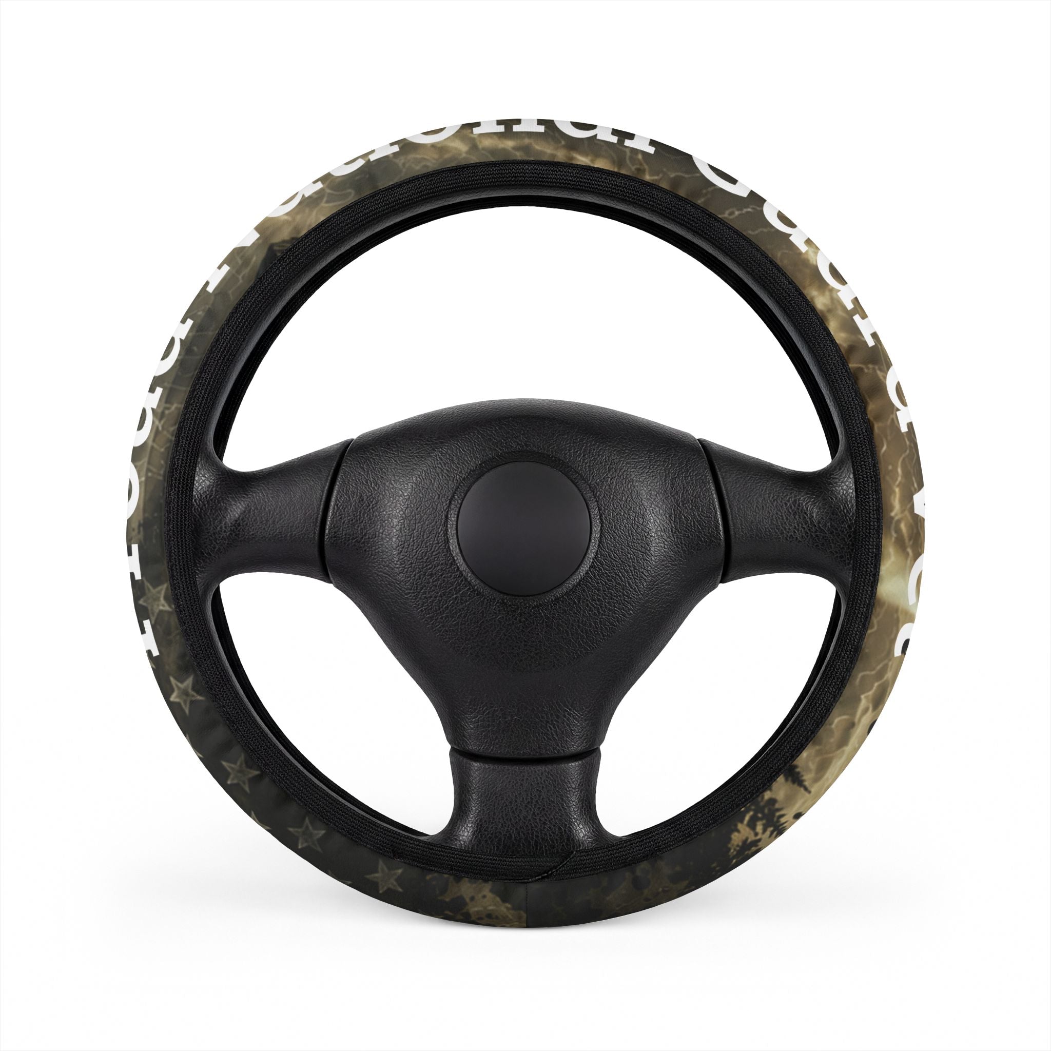 Patriotic Camo Steering Wheel Cover | National Guard Veteran Style Military Interior Accessory