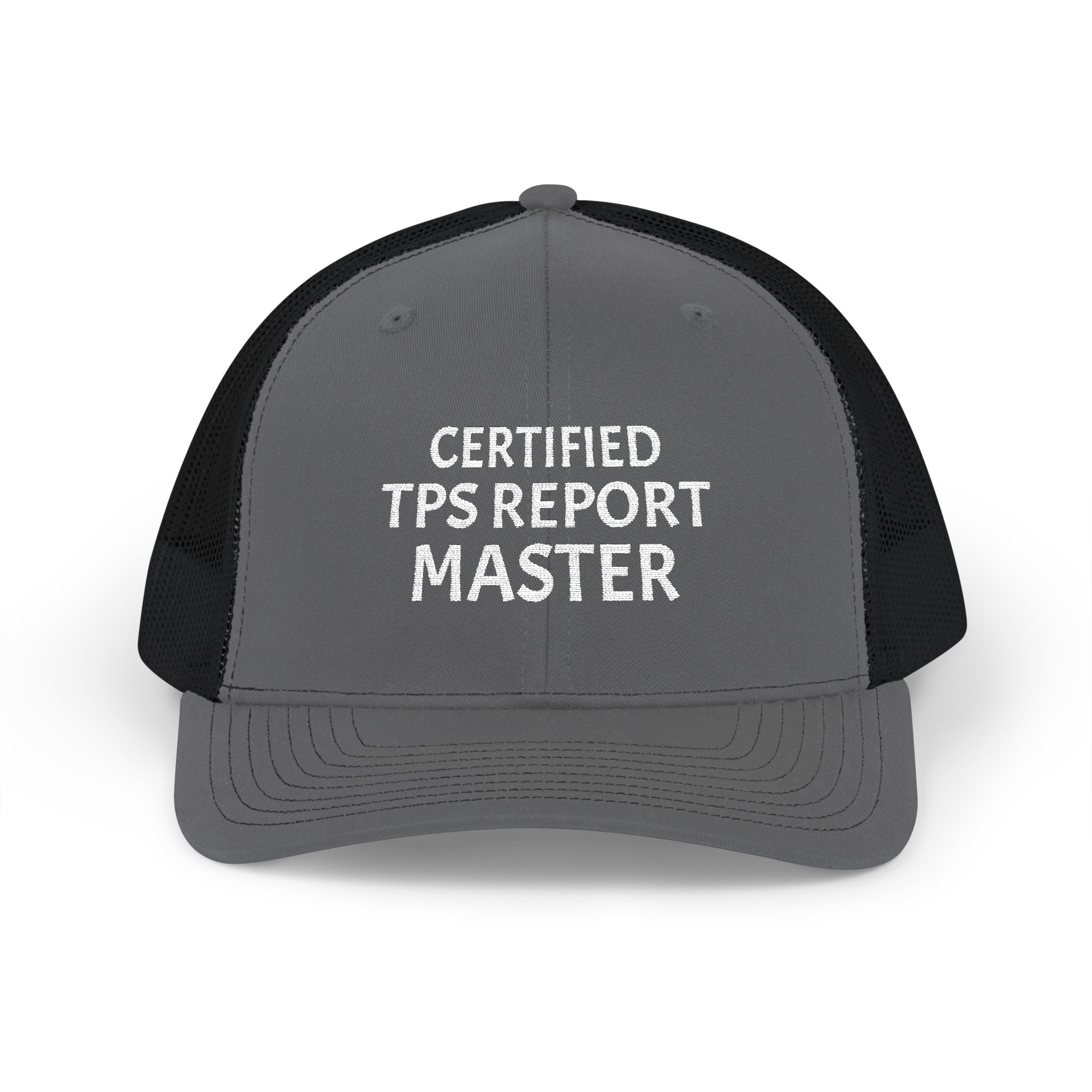 Certified TPS Report Master Trucker Cap – Funny Office Humor Snapback
