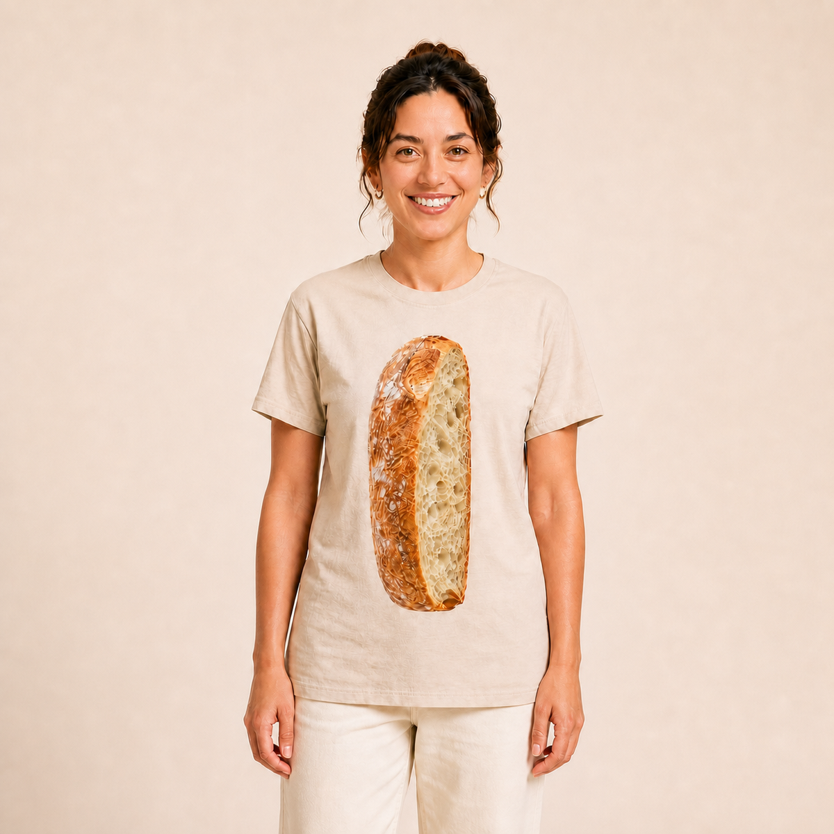 Top Ciabatta shirt worn by approved Foodwear actor, front view
